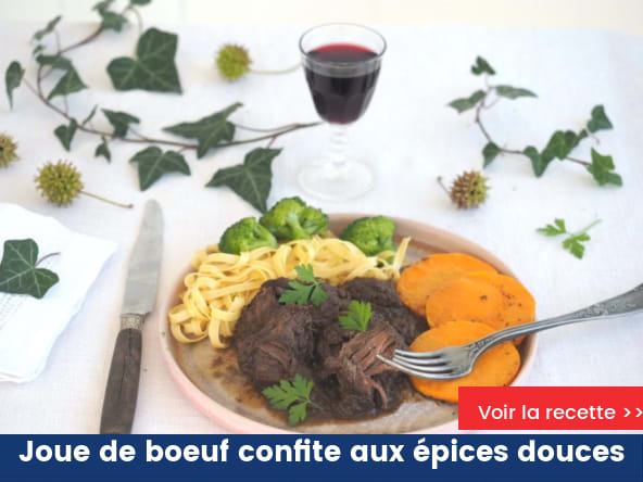 Joue de boeuf confite aux épices douces